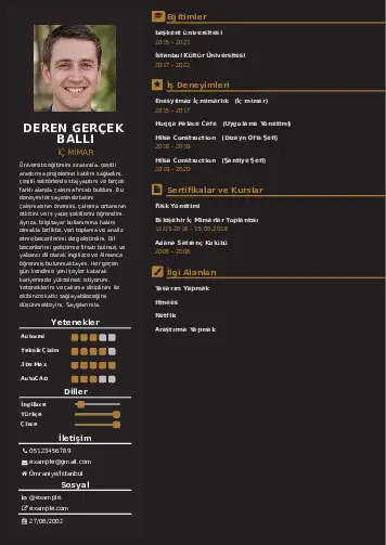İç Mimar Cv Örnekleri cv indir